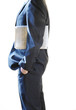 Businessman standing relaxed with a newspaper