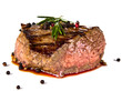 Beef steak medium grilled, isolated on white background