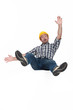 Tradesman falling through the air