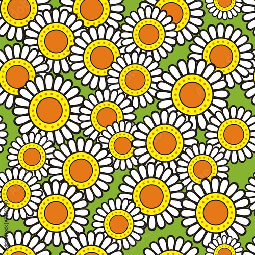 Vector: Vector seamless background: camomiles Vector seamless background: camomiles