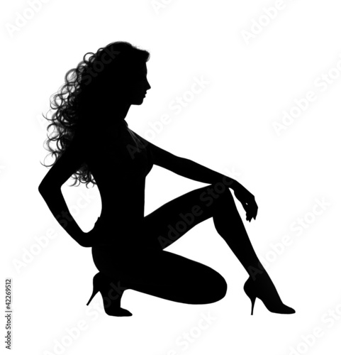 Photo: woman sexy silhouette over white background woman sexy silhouette over white background