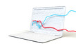 Aktien Kurs Diagramm sprengt Laptop Rahmen