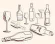 goblets and bottles