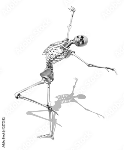 Illustration: Skeleton in Skating Pose - Pencil Style Skeleton in Skating Pose - Pencil Style