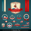 Vector: Vintage label and ribbons set independence day Vintage label and ribbons set independence day