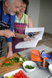 Couple cooking together
