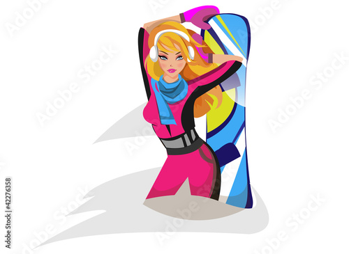 Vektor: Snowboard girl Snowboard girl