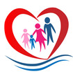 Family heart logo vector