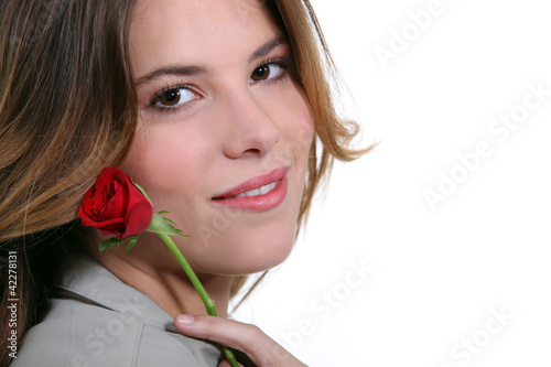 Photo: girl with a red rose girl with a red rose