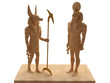 3D Statuettes of Egyptian Gods Anubis and Horus