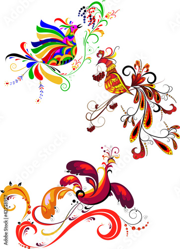 Vektor: Decorative birds Decorative birds
