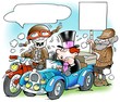 Illustration: Vintage car rally Vintage car rally