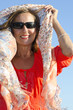 Photo: Portrait beautiful lady happy outdoor Portrait beautiful lady happy outdoor