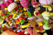 Bonbons, sucre, confiserie, gourmandise, brochette