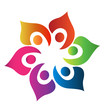 Teamwork people united vector logo