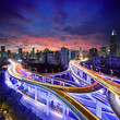 Shanghai highway view at sunset Shanghai highway view at sunset
