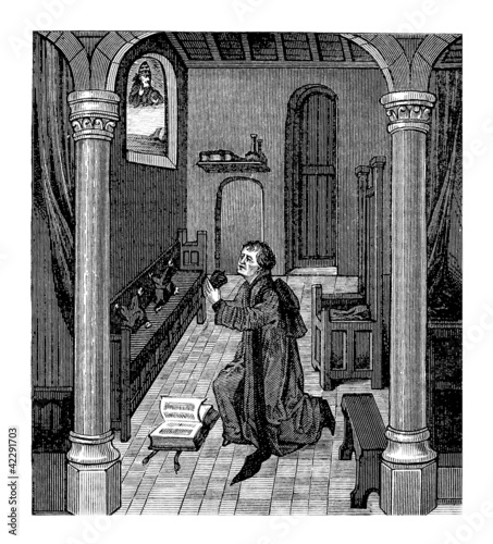 Illustration: Praying - Middle-Ages Praying - Middle-Ages
