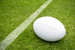 rugby ball near try line on rugby pitch