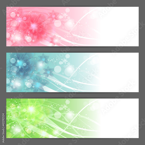 Vektor: Vector floral illustration background. Horizontal banner. Vector floral illustration background. Horizontal banner.