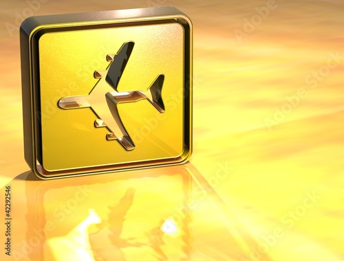Illustration: 3D Airport Gold Sign 3D Airport Gold Sign