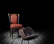 Photo: Red chair and suitcase Red chair and suitcase