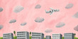 Illustration: Pink sky above the city Pink sky above the city