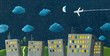 Night sky above the city