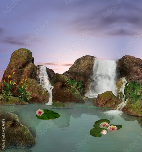 Illustration: Enchanted nature series - wonderful lake Enchanted nature series - wonderful lake