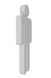 Illustration: Figur neutralgrau, freigestellt,seitlich,3d Figur neutralgrau, freigestellt,seitlich,3d