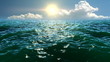 Video: Flying over green sea Flying over green sea