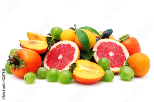 Photo: set fruit isolated on white set fruit isolated on white