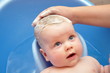 Wash the head a little child