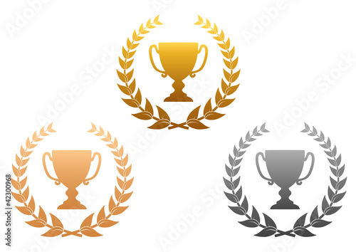 Vector: Golden, silver and bronze awards Golden, silver and bronze awards