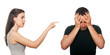 Unhappy young couple having an argument