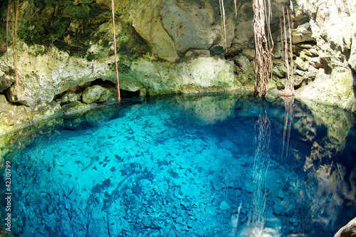 Photo: mexican cenote, sinkhole mexican cenote, sinkhole