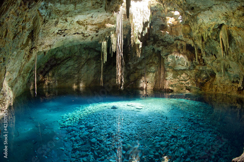 Photo: mexican cenote, sinkhole mexican cenote, sinkhole