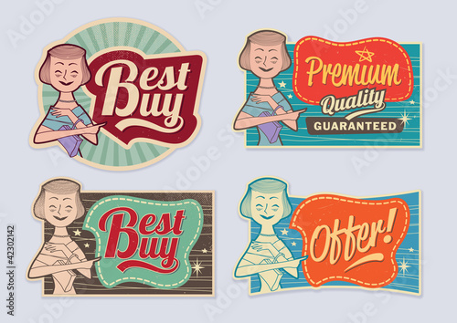 Vektor: Retro Vintage labels Retro Vintage labels