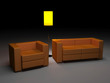 Illustration: Orange sofa and chair Orange sofa and chair