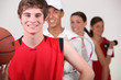 Photo: A row of athletes A row of athletes