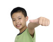 Photo: a cute little boy pointing upward a cute little boy pointing upward