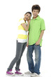 Foto: full-length beautiful young happy smiling couple full-length beautiful young happy smiling couple
