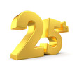 3d golden anniversary - 25th, isolated on white background