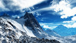 Illustration: Mountains in the snow ( 3D rendering ) Mountains in the snow ( 3D rendering )