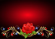 Rose with golden ornament