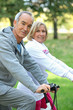 Couple biking