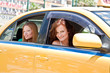 Photo: Two women in a taxi Two women in a taxi
