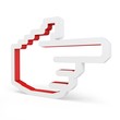 3d red hand icon