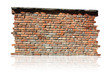 Photo: brick part of wall isolated brick part of wall isolated
