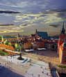 Warsaw castle square and sunset