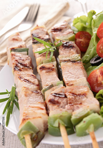 Photo: grilled meat and vegetables grilled meat and vegetables